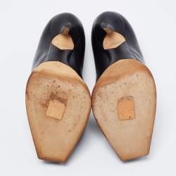Dior Black Leather Square Sole Platform Pumps Size 39