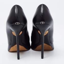 Dior Black Leather Square Sole Platform Pumps Size 39