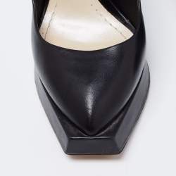 Dior Black Leather Square Sole Platform Pumps Size 39