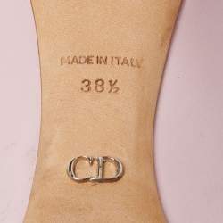 Pre Owned Dior Light Pink Leather Floral Print Pumps Size 38.5