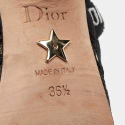 Pre Owned Dior Black Net and Suede Trim J'Adior Slingback Pumps Size 36.5