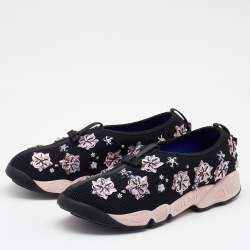 Pre Owned Dior Black Mesh Fusion Embellished Slip On Sneakers Size 39