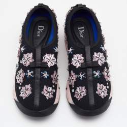 Pre Owned Dior Black Mesh Fusion Embellished Slip On Sneakers Size 39