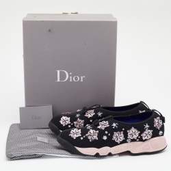 Pre Owned Dior Black Mesh Fusion Embellished Slip On Sneakers Size 39