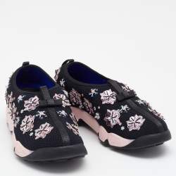 Pre Owned Dior Black Mesh Fusion Embellished Slip On Sneakers Size 39