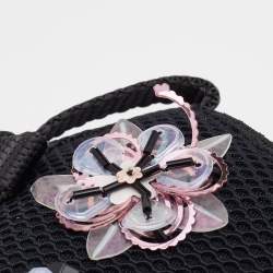 Pre Owned Dior Black Mesh Fusion Embellished Slip On Sneakers Size 39