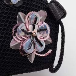 Pre Owned Dior Black Mesh Fusion Embellished Slip On Sneakers Size 39