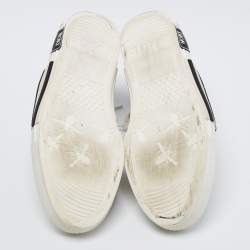 Pre Owned حذاء رياضي ديور شبكة أوبليك ومطاطا وبي في سي أبيض/أسود بعنق طويل مقاس 39