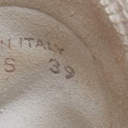 Pre Owned حذاء رياضي ديور شبكة أوبليك ومطاطا وبي في سي أبيض/أسود بعنق طويل مقاس 39