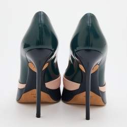 Pre Owned Dior Tricolor Leather Square Sole Platform Pumps Size 39