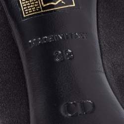 Pre Owned Dior Black Satin Peep-Toe Lace-Up Ankle Booties Size 38