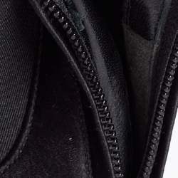 Pre Owned Dior Black Satin Peep-Toe Lace-Up Ankle Booties Size 38