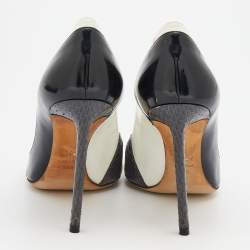 Pre Owned Dior Multicolor Leather And Snakeskin Cap Toe Pumps Size 38.5