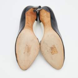 Pre Owned Dior Multicolor Leather And Snakeskin Cap Toe Pumps Size 38.5