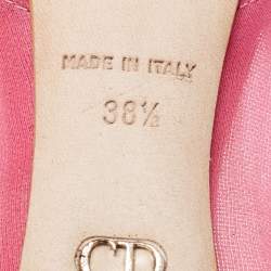 Dior Pink Fabric Flower Embellished Pointed Toe Ballet Flats Size 38.5