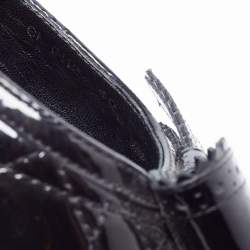 مملوكة مسبقًا Dior Black Cannage Patent Leather Bow Slide Sandals Size 40