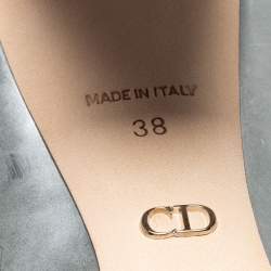 Pre Owned Dior Silver Patent Leather Cannage Block Heel Pumps Size 38