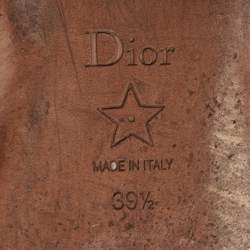 Pre Owned Dior  Navy Blue Canvas Dway Criss Cross Slide Sandals Size 39.5 