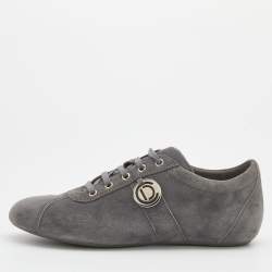 Pre Owned Dior Grey Suede Low Top Sneakers Size 38.5