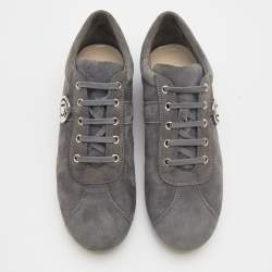 Pre Owned Dior Grey Suede Low Top Sneakers Size 38.5