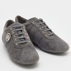 Pre Owned Dior Grey Suede Low Top Sneakers Size 38.5