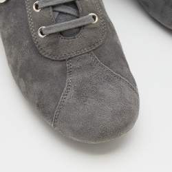 Pre Owned Dior Grey Suede Low Top Sneakers Size 38.5