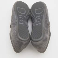 Pre Owned Dior Grey Suede Low Top Sneakers Size 38.5