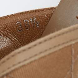 Pre Owned Dior Brown Canvas and Leather Buckle Slides Sandals Size 38.5