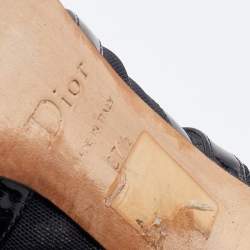 Dior Black Patent Leather And Mesh Caged Strappy Open Toe Sandals Size 37.5