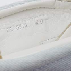 Dior Light Blue Denim Floral Embroidered Espadrille Slip On Sneakers Size 40