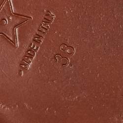 مملوكة مسبقًا Dior Navy Blue/White Canvas And Leather  Dway Flat Sandals Size 38 