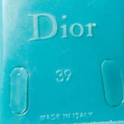 Pre Owned Dior Blue Rubber Bow Thong Flat Sandals Size 39