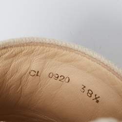 Pre Owned Dior Cream Embroidered Canvas Granville Espadrille Mules Size 38.5