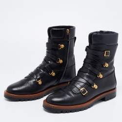 Dior Black Leather Wildior Combat Boots Size 39 Dior | TLC