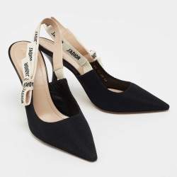 Pre Owned Dior Black Canvas J'adior Slingback Pumps Size 42