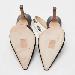 Pre Owned Dior Black Canvas J'adior Slingback Pumps Size 42