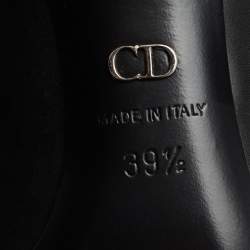 Pre Owned Dior Black Leather Blook Heel Pumps Size 39.5