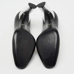 Pre Owned Dior Black Leather Blook Heel Pumps Size 39.5