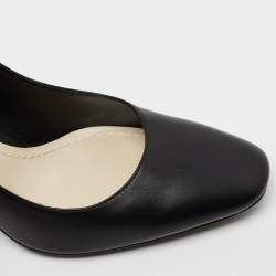 Pre Owned Dior Black Leather Blook Heel Pumps Size 39.5
