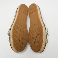 Dior White Laser Cut Leather Flower Applique Flore Flat Espadrilles Size 40