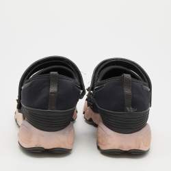 Pre Owned Dior Black Mesh And Stretch Fabric Embellished Fusion Low Top Sneakers Size 40