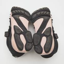 Pre Owned Dior Black Mesh And Stretch Fabric Embellished Fusion Low Top Sneakers Size 40