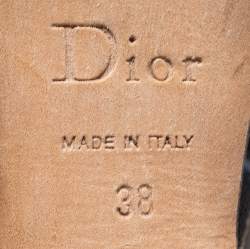 Pre Owned Dior Black Leather Miss Dior Peep-Toe Platform Pumps Size 38