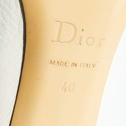 Dior White Cannage Leather Buckle Detail Pumps Size 40