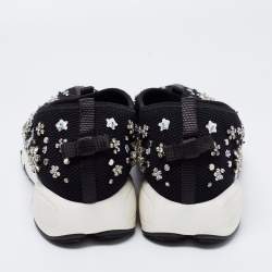 Dior Black Crystal Embellished Mesh Fusion Low-Top Sneakers Size 40 
