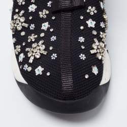 Dior Black Crystal Embellished Mesh Fusion Low-Top Sneakers Size 40 