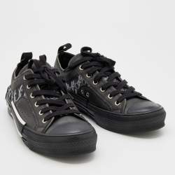 Pre Owned Dior Black Oblique Mesh and Rubber B23 Low Top Sneakers Size 41