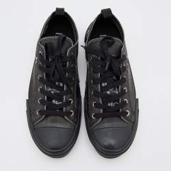 Pre Owned Dior Black Oblique Mesh and Rubber B23 Low Top Sneakers Size 41