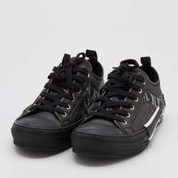 Pre Owned Dior Black Oblique Mesh and Rubber B23 Low Top Sneakers Size 41
