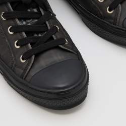 Pre Owned Dior Black Oblique Mesh and Rubber B23 Low Top Sneakers Size 41